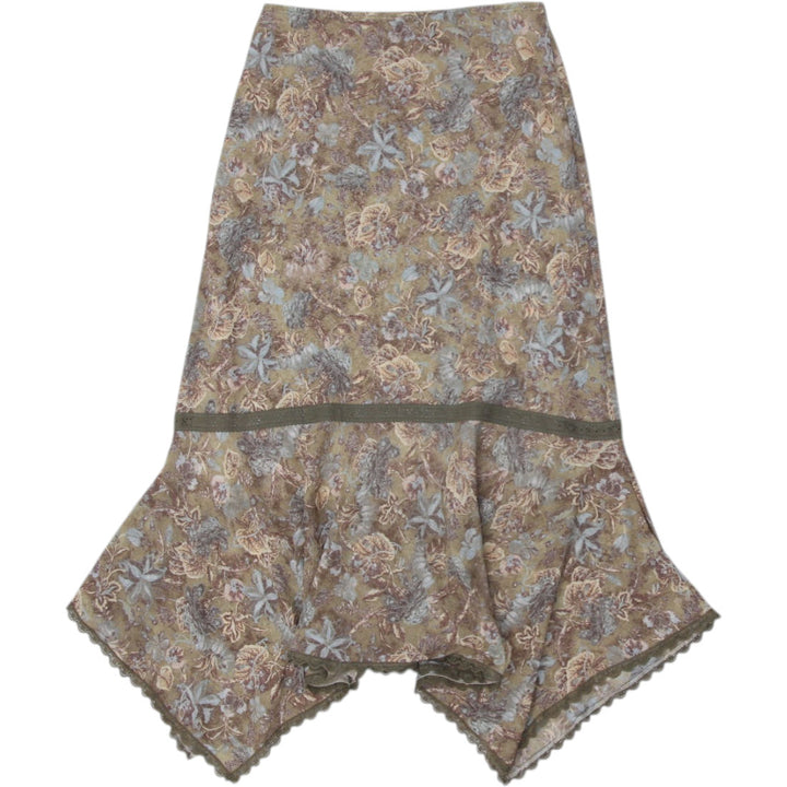 Y2K Ladies Skirt Multi Color Floral Pleated Style