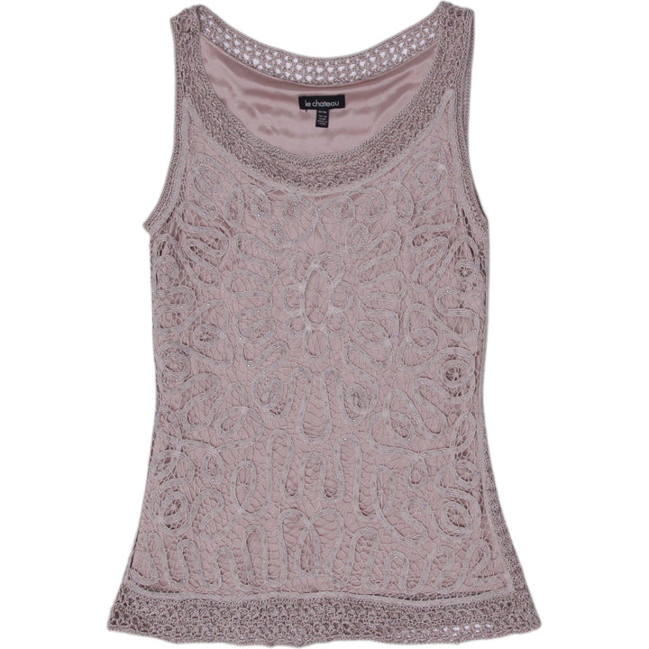 Y2K Ladies Le Chateau Crochet Layered Tank Top Size XS | Migration_Y2K Tops | Fashion Rerun