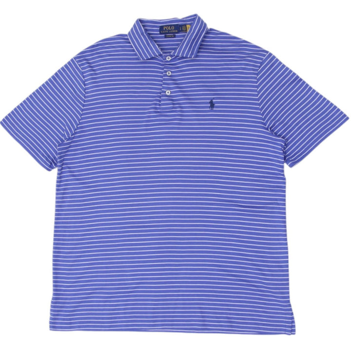 Mens Ralph Lauren Blue Striped Classic Fit Polo T-Shirt L | Migration_T-Shirts RL Collection | Fashion Rerun
