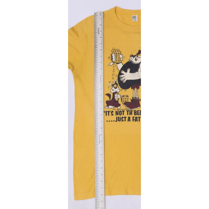 Vintage BVD T-Shirt Yellow Graphic Ken Maynard Beer Print Size 18 | Migration_T-Shirts - View 6 | Fashion Rerun