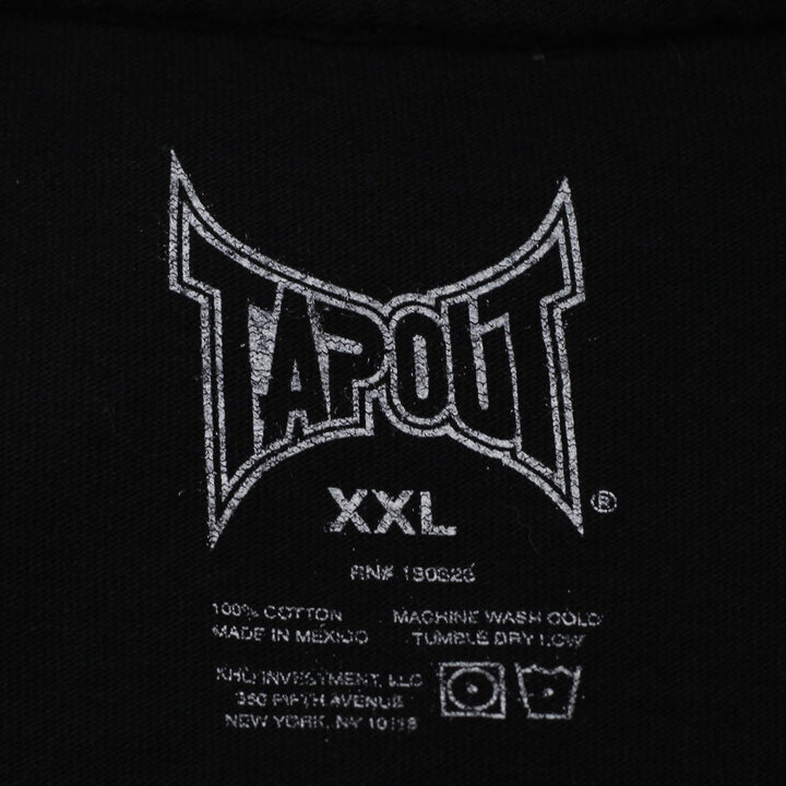 Y2K Mens Tapout Black Graphic Gothic MMA Skeleton T-Shirt Size XXL