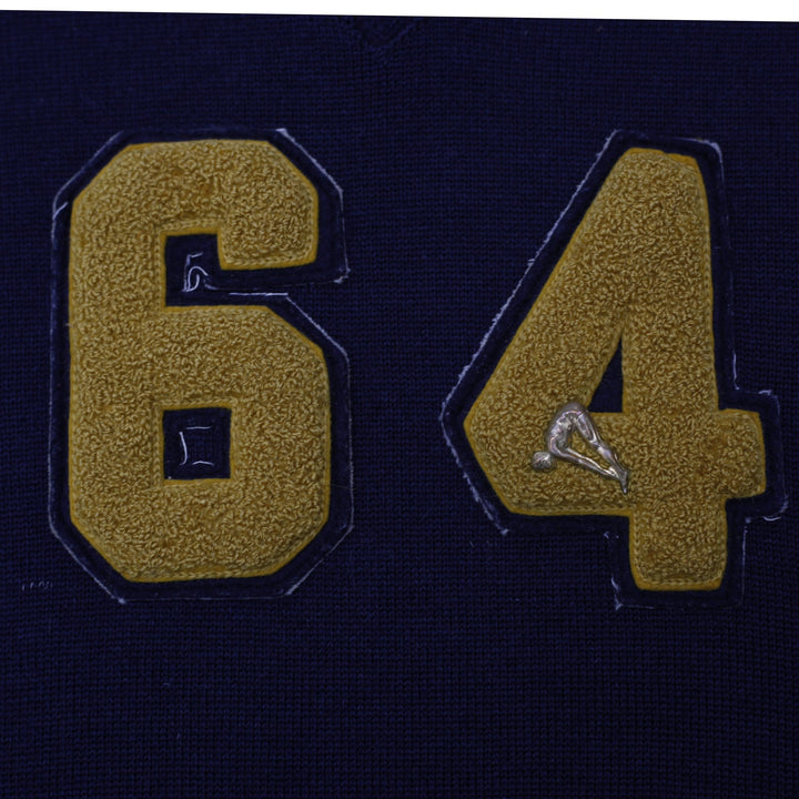 Vintage 1960s UCLA Bruins V-Neck Letterman Navy Sweater Size 40 | Migration_Jumper & Knitwear - Detail View | Fashion Rerun