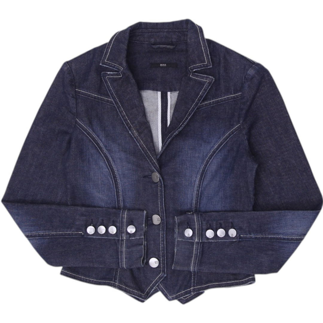Ladies Hugo Boss Cropped Denim Blazer Jacket