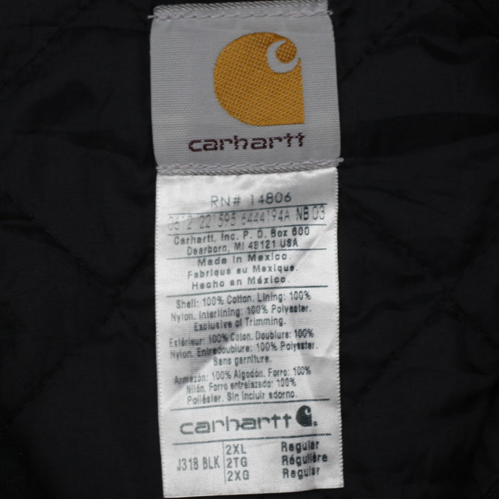 Mens Carhartt J318 BLK Quilted Lined Hooded Workwear Jacket - Fashion Rerun Vintage Migration_Jacket