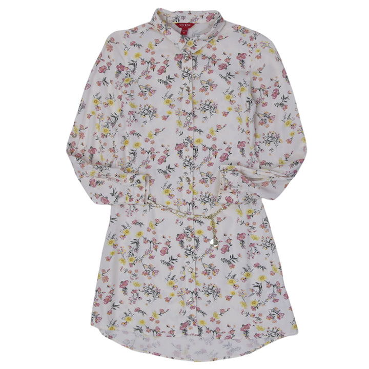 Youth Girls Guess Long Sleeve Floral Dress