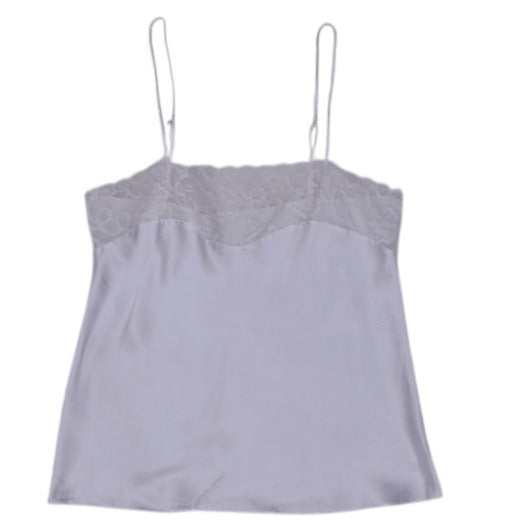 Y2K Ladies Camisole White Lace Trim Satin Top Size S | Migration_Tops | Fashion Rerun