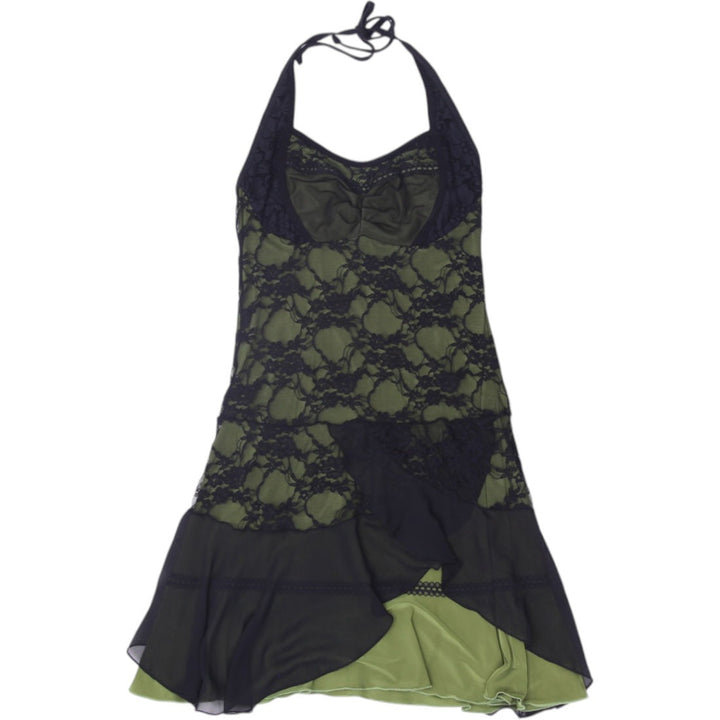 Y2K Ladies Black Lace Halter Neck Dress