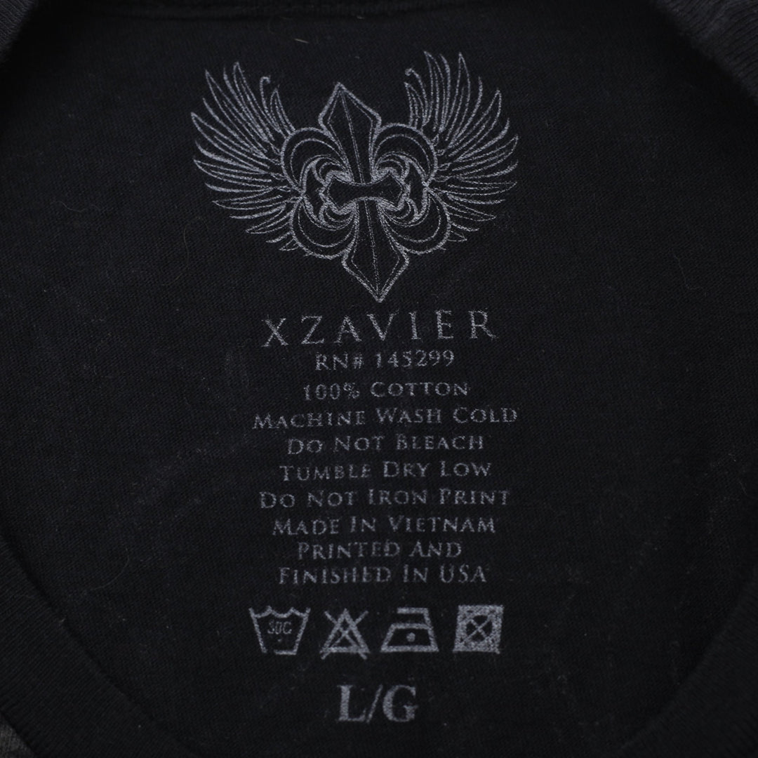 Y2K Mens Xzavier Endless Struggle Winged Skulls Graphic T-Shirt Size L