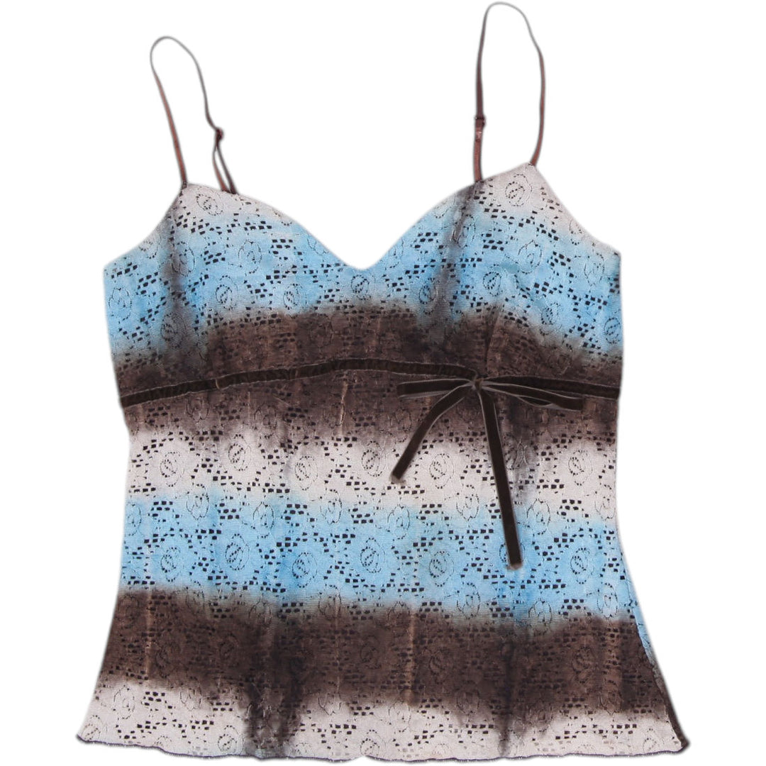 Y2K Ladies Speechless Eyelet Lace Empire Waist Cami Top Size Small
