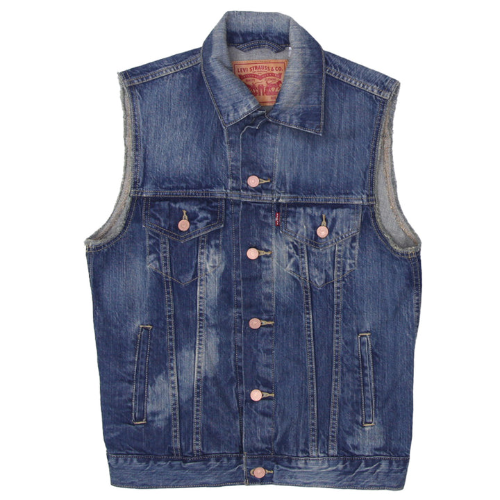 Mens Levi Strauss & Co. Washed Denim Sleeveless Vest