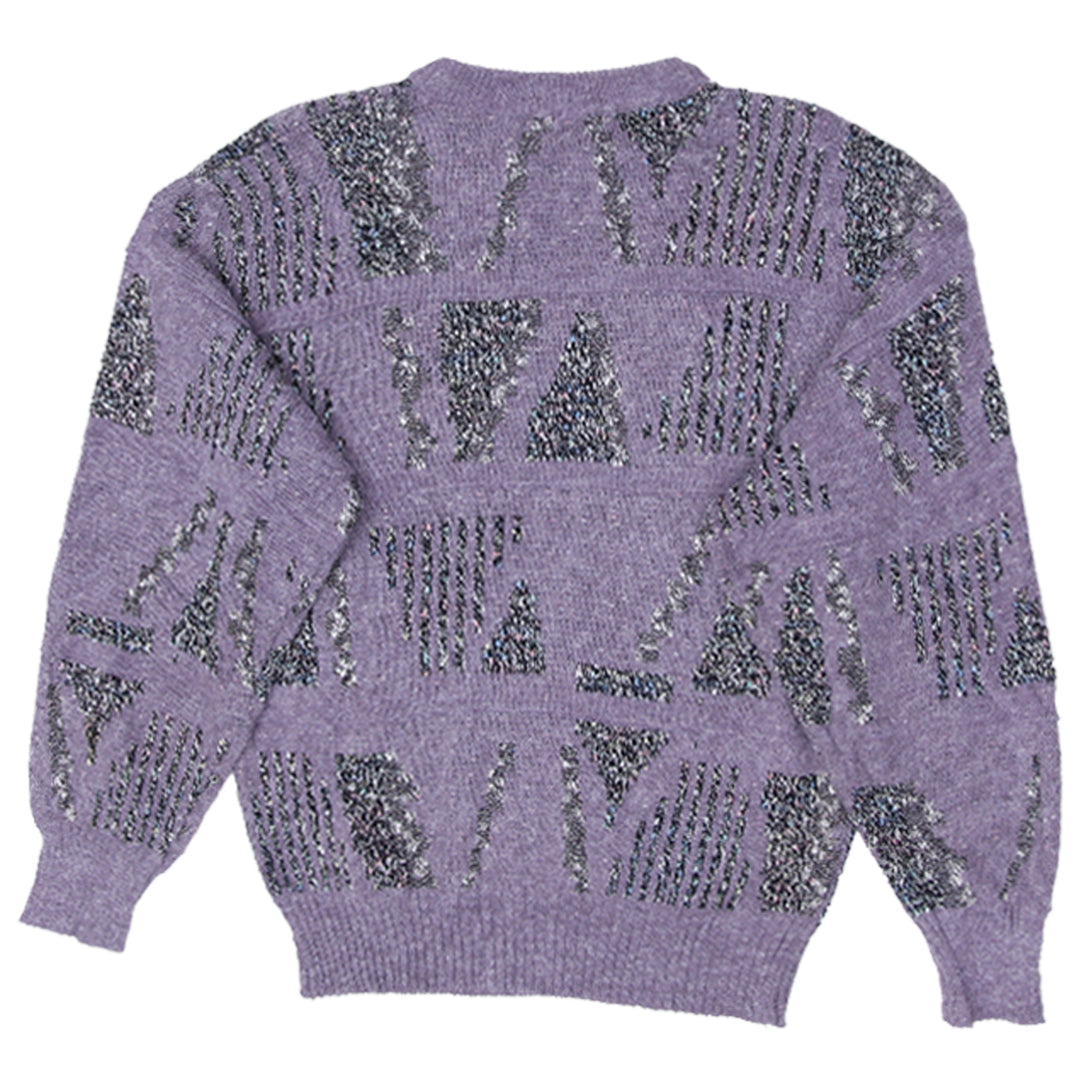 Vintage Santana Ltd. Purple Geometric Pullover Sweater Ladies M - Fashion Rerun Vintage Migration_Sweaters