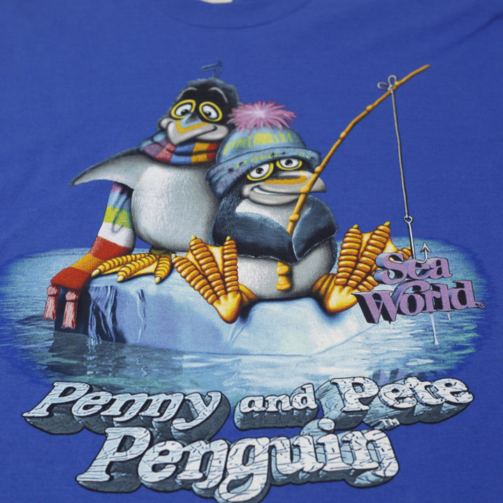 Vintage 80s-90s SeaWorld Penny and Pete Penguin T Shirt Single Stitch USA XL
