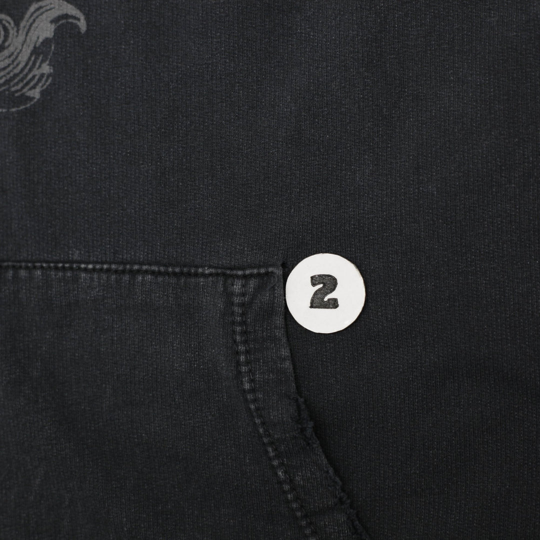 Y2K Mens Affliction Hoodie Black Graphic Large Wings Art Slightly Distressed