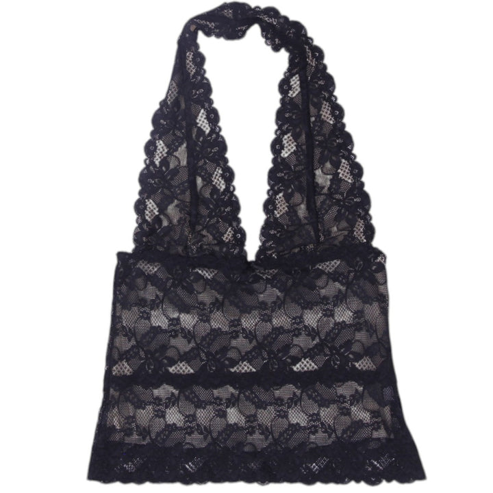 Y2K Ladies The Limited Black Lace Halter Top
