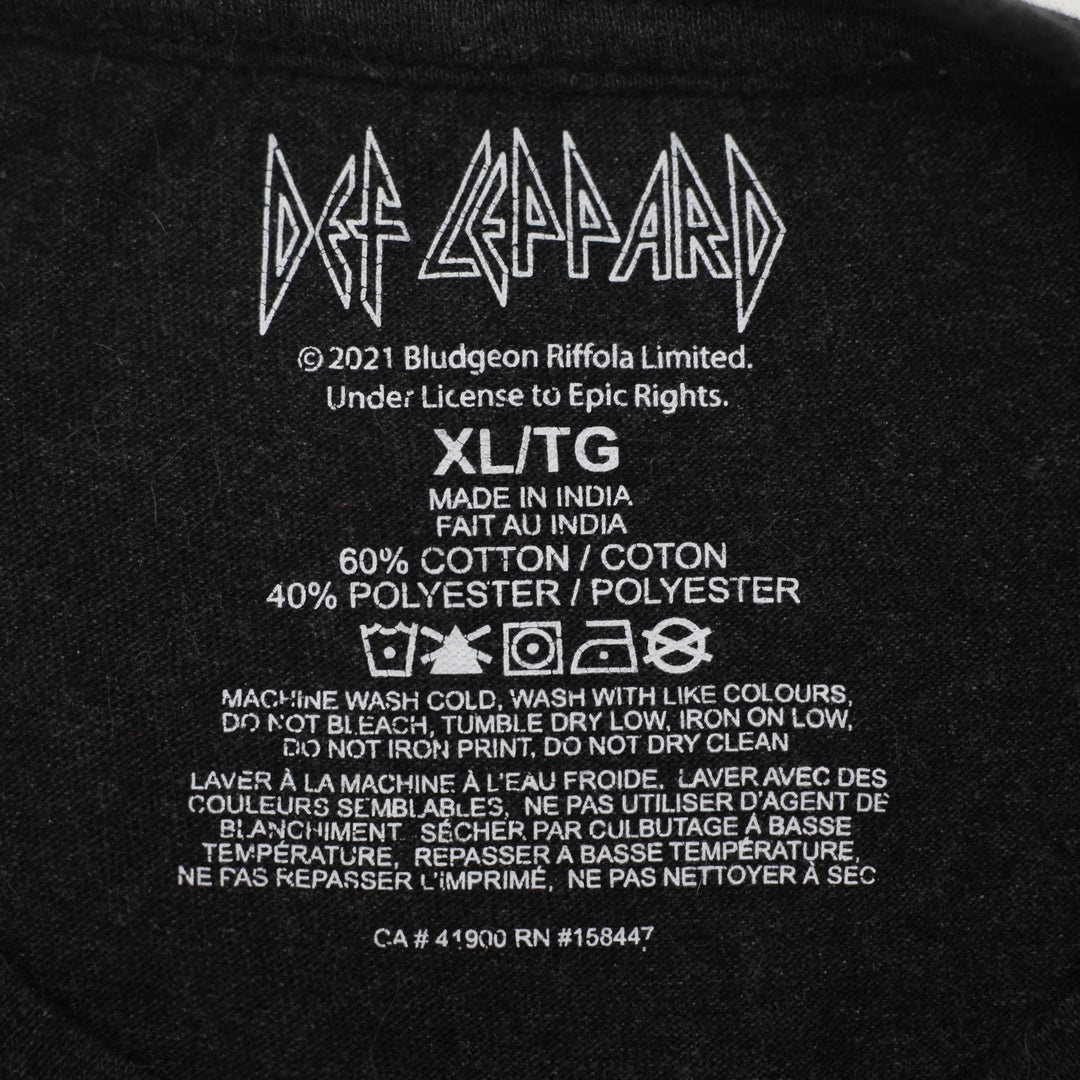 Mens Def Leppard Union Jack Rock Band T-Shirt Size XL