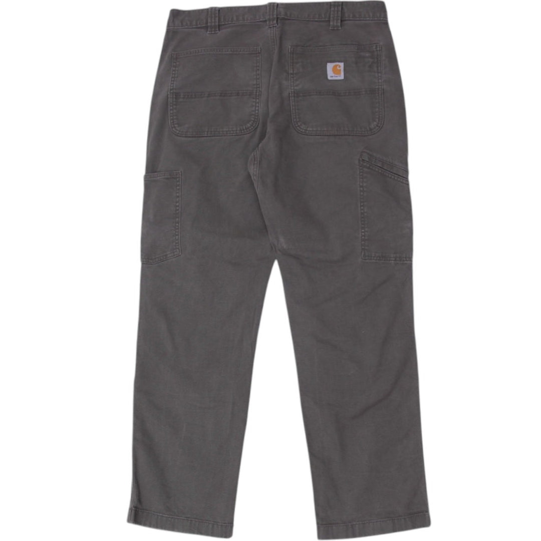 Mens Carhartt Rugged Flex Olive Canvas Double Front Relaxed Fit Workwear Pants | Migration_Pants WW Collectio | Fashion Rerun