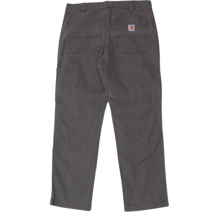 Mens Carhartt Rugged Flex Olive Canvas Double Front Relaxed Fit Workwear Pants | Migration_Pants WW Collectio | Fashion Rerun