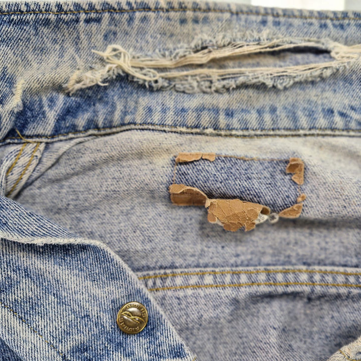 Vintage Riders Trucker Denim Jacket Distressed Made in USA - Fashion Rerun Vintage Migration_Jacket