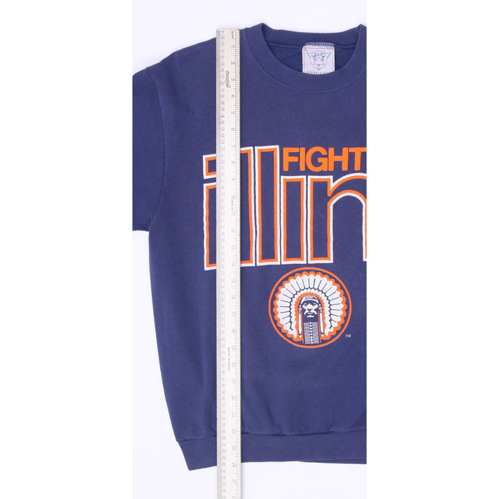 Vintage 90s Illinois Fighting Illini Chief Illiniwek Sweatshirt Size L