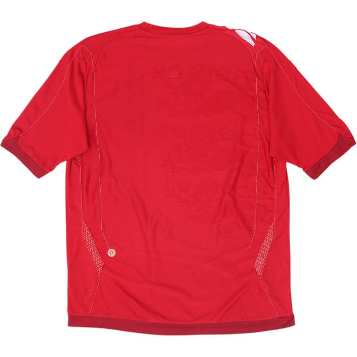 Mens England 2006-08 Away Football Jersey Umbro Red World Cup Size L