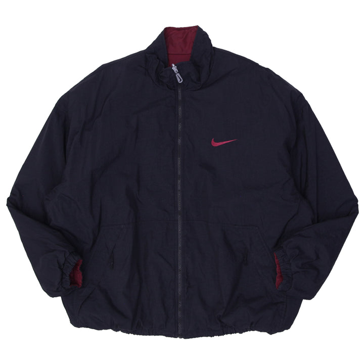 Vintage 90s Nike Swoosh Reversible 90s Black Maroon Jacket