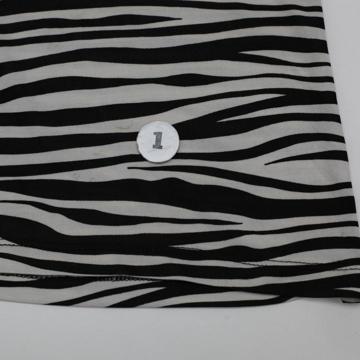 Y2K Ladies Lipstick Halter Top Black White Zebra Lace
