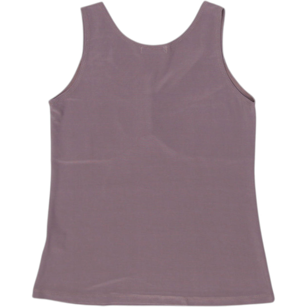 Y2K Ladies Maccine Taupe Ruched Bust Stretch Sleeveless Top Size S