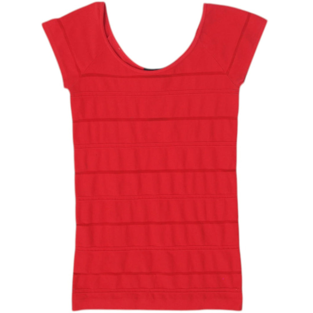 Y2K Ladies Slim Fit Casual Red Short Sleeve Top Size S | Migration_Tops | Fashion Rerun