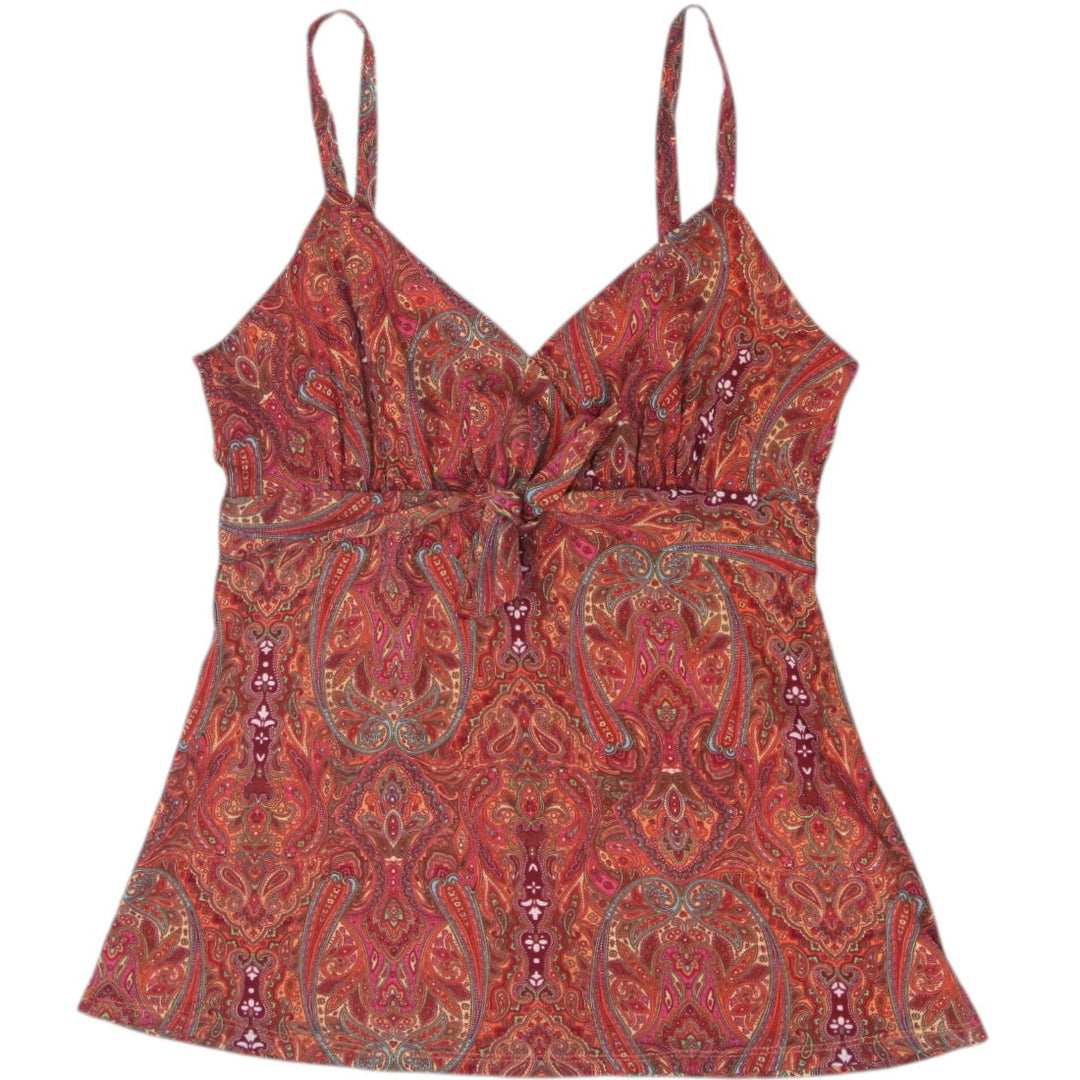 Y2K Ladies Paisley INC International Concepts Camisole Tank Top Size M
