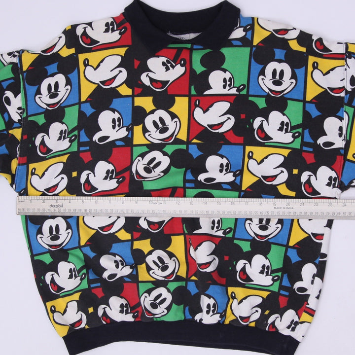 Vintage 90's Mickey & Co. by J.G. Hook All Over Print Collared Sweatshirt Size L