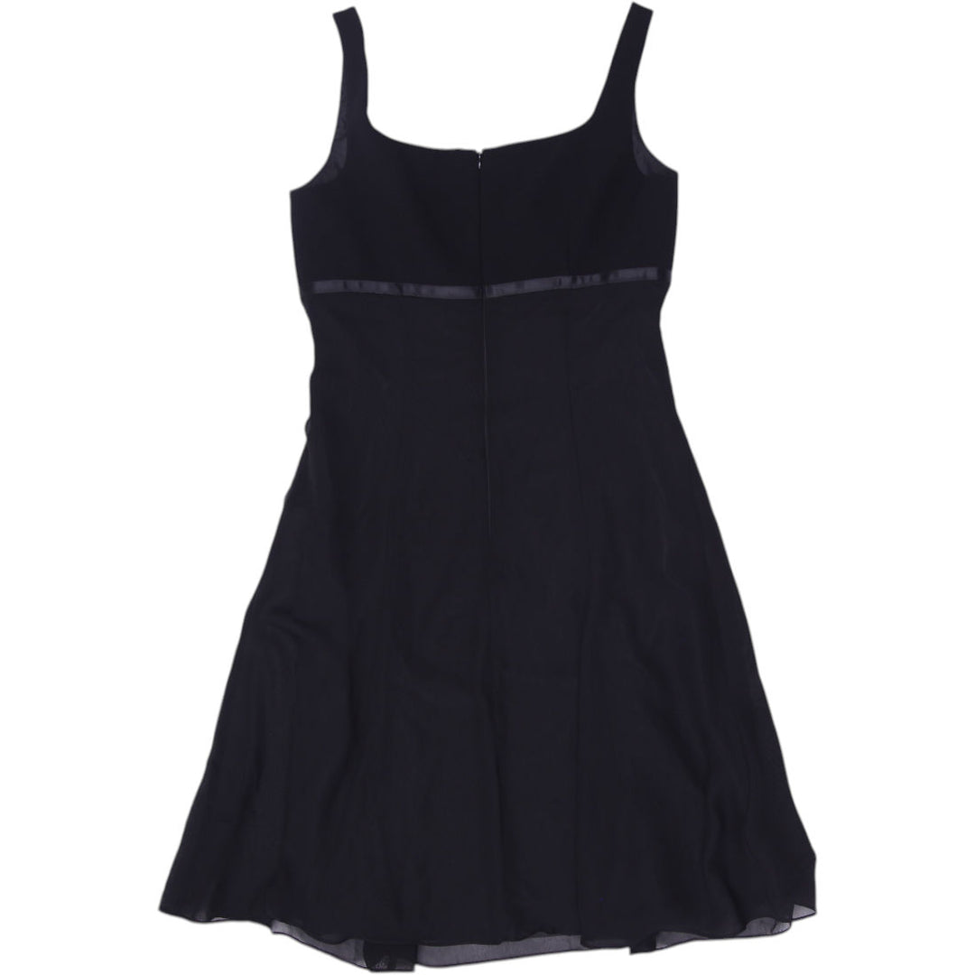 Y2K Womens London Times Dress Black Sleeveless Midi Flared
