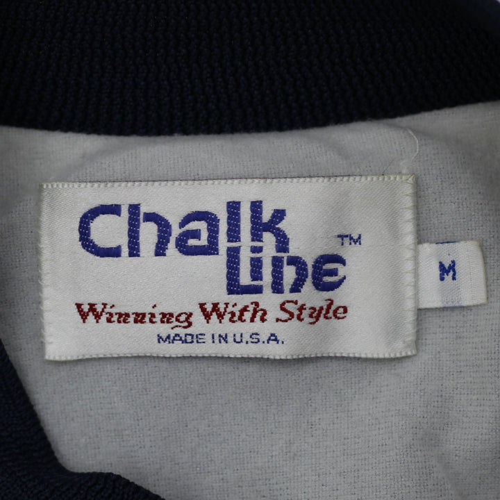 Vintage Mens Chalk Line Varsity Jacket Navy Team Logo Lightweight | Migration_Jackets - Back View | Fashion Rerun