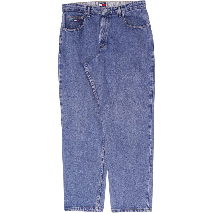 Vintage Ladies Tommy Hilfiger Striped Waistband Straight Leg Jeans Size 16