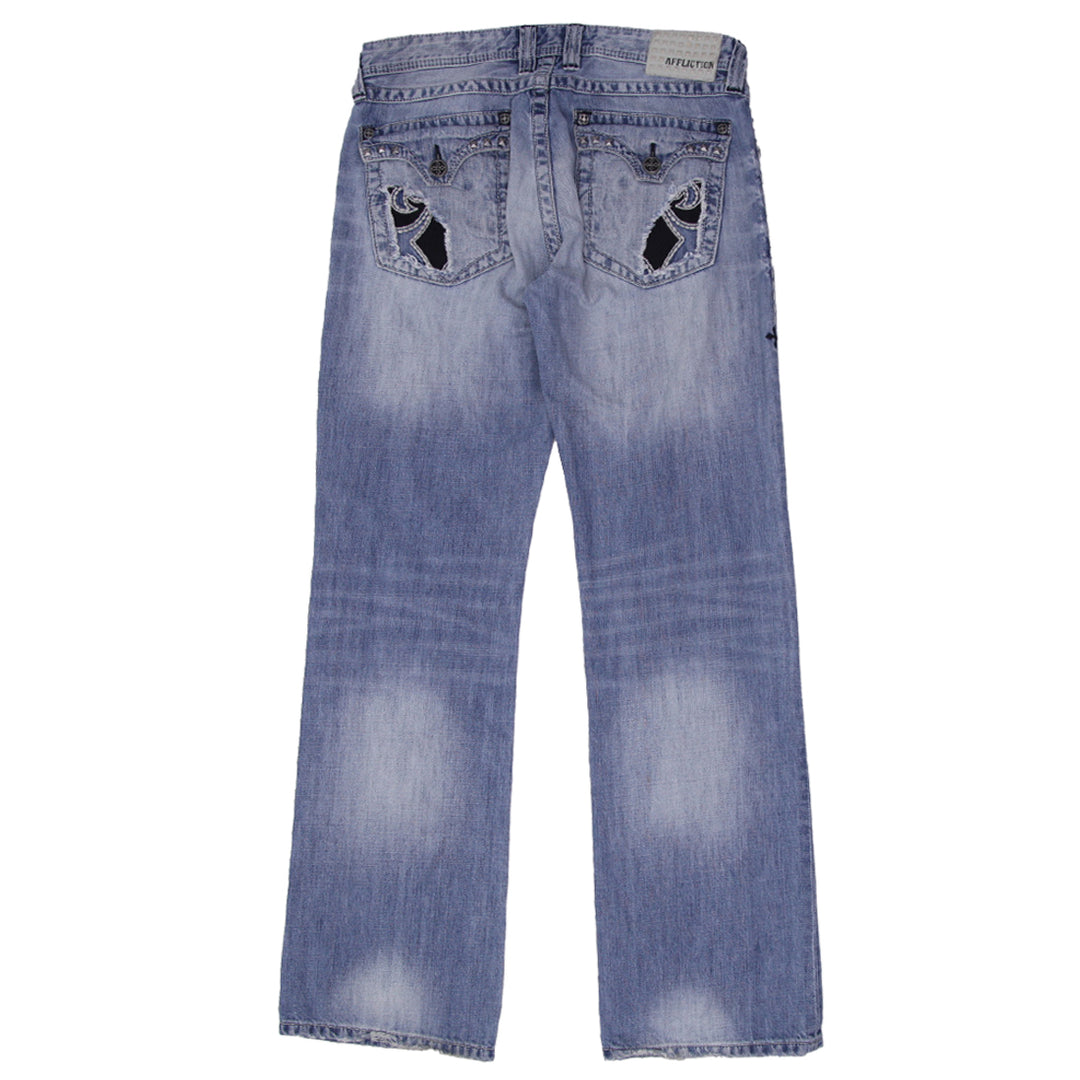 Y2K Mens Affliction Cooper Ripped Jeans