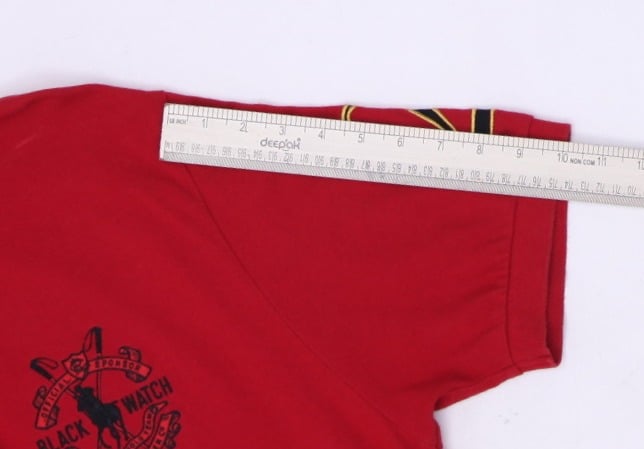 Vintage Mens Polo Ralph Lauren Black Watch Embroidered Logo Red Polo T-Shirt XL