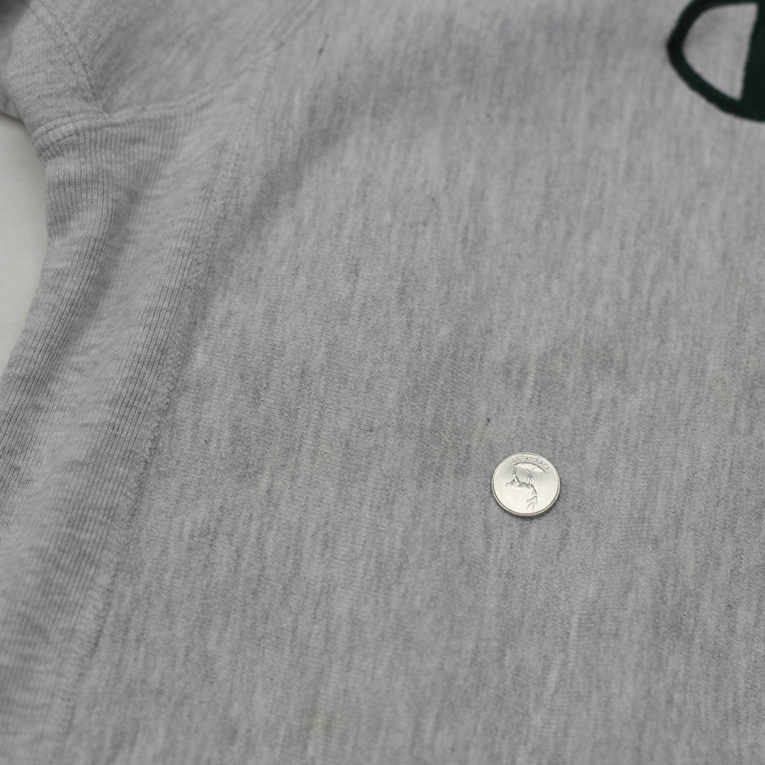 Vintage Champion Reverse Weave Sweatshirt , XL Gray With Green Embroidery Made in USA - Fashion Rerun Vintage Migration_Sweaters