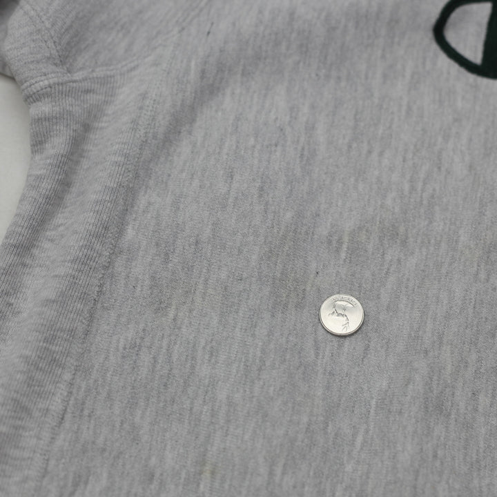 Vintage Champion Reverse Weave Sweatshirt , XL Gray With Green Embroidery Made in USA - Fashion Rerun Vintage Migration_Sweaters