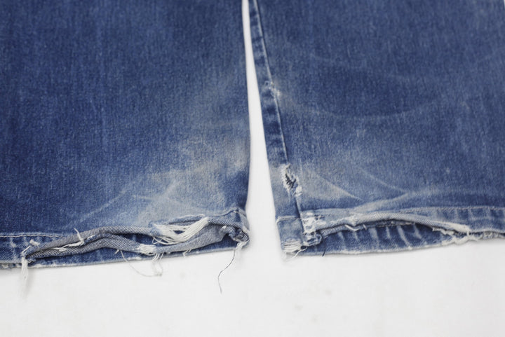 Y2K Mens FUBU Denim Jeans Washed Blue Straight Fit Embroidered 34