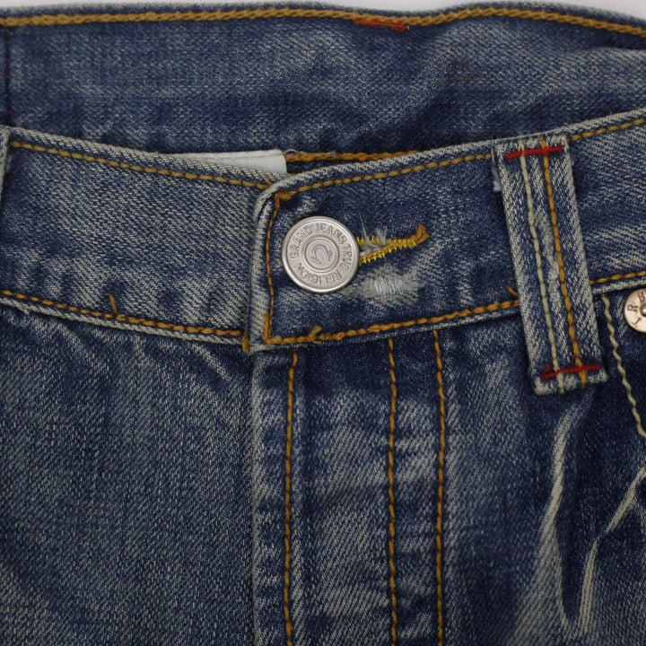Y2K Mens True Religion Joey Flap Pocket Blue Denim Jeans Size 36x33
