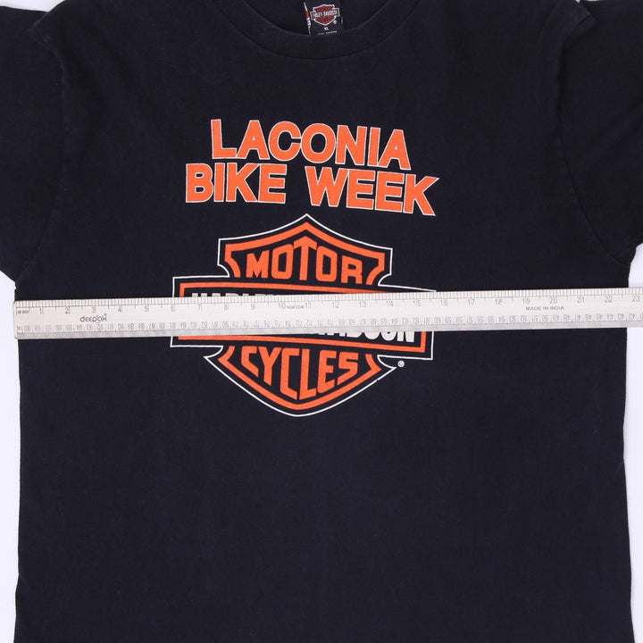 Vintage Harley Davidson Laconia Bike Week Black T-Shirt Made In USA Size XL
