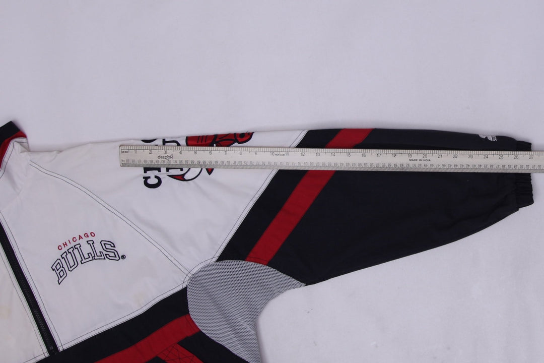 Vintage Mens Starter Chicago Bulls Jacket Black Red White Size L