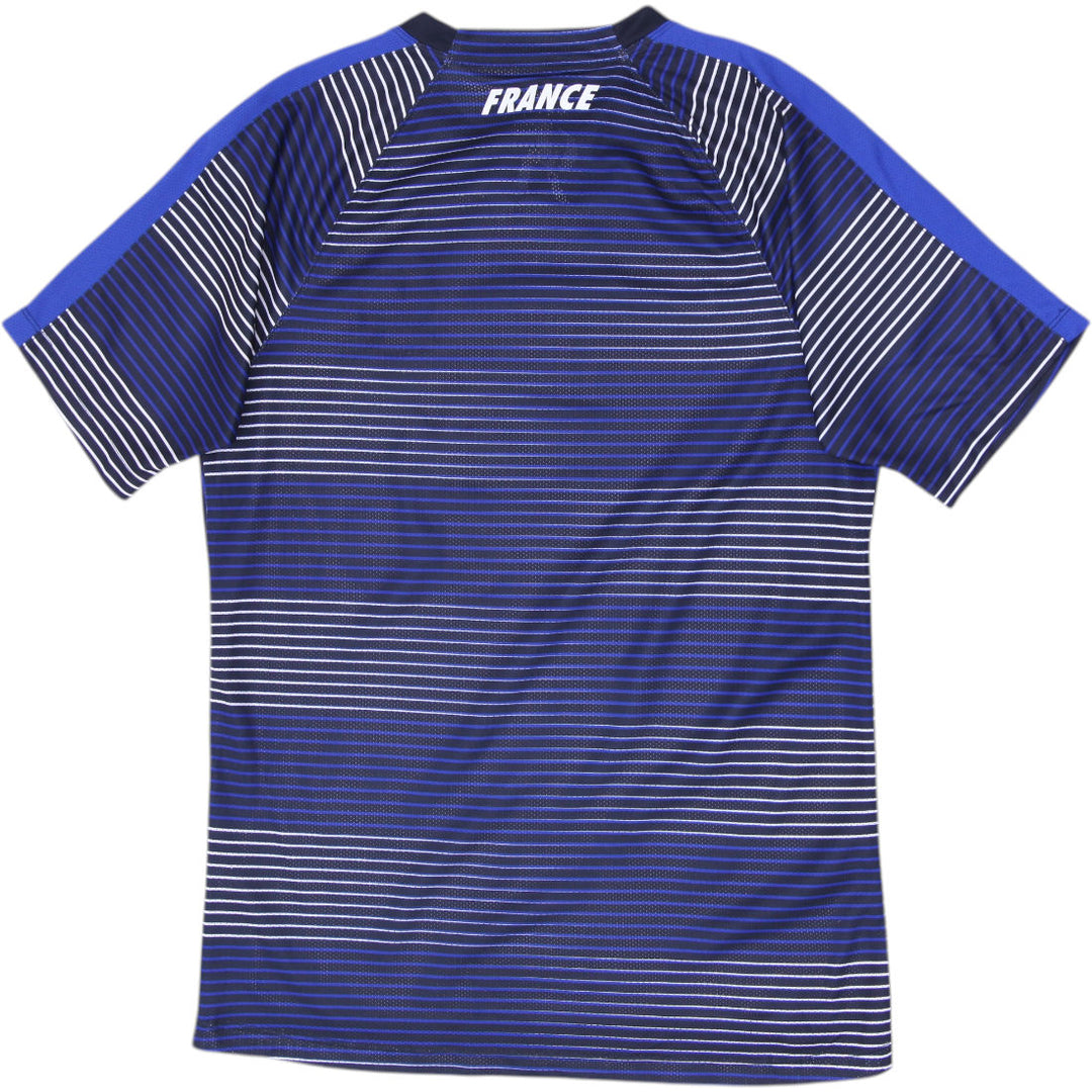 Mens Nike 2016 France FFF Striped Pre Match Jersey Size M