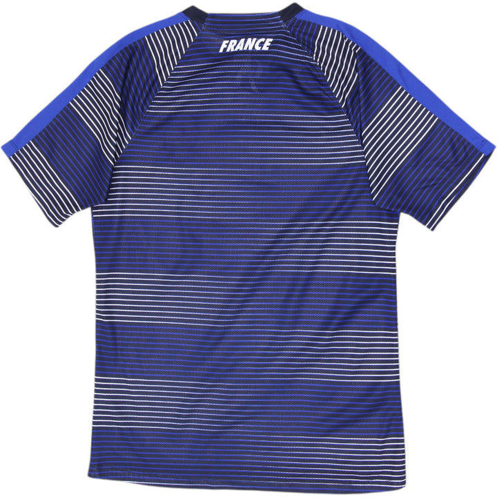Mens Nike 2016 France FFF Striped Pre Match Jersey Size M