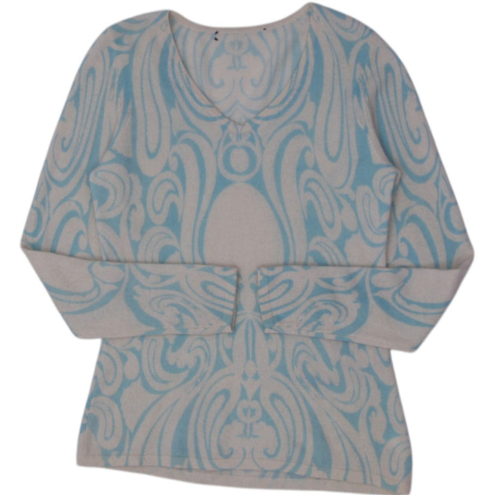 Ladies Beige Blue Abstract Knitwear Size S | Migration_Knitwear & Sweaters | Fashion Rerun