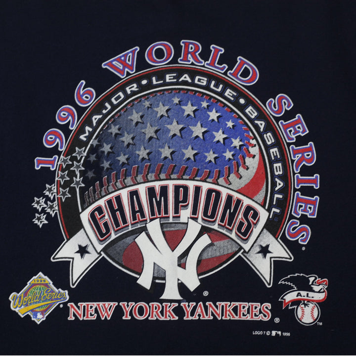 Vintage Navy New York Yankees 1996 World Series Champions Crewneck Sweatshirt XL | Migration_Sweatshirt - Alt | Fashion Rerun
