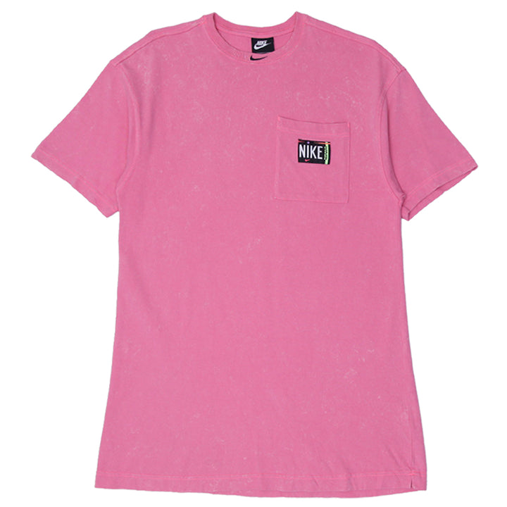 Ladies Nike Sportswear Retro 90s Washed Pink Oversized Cotton Crew T-Shirt Dress