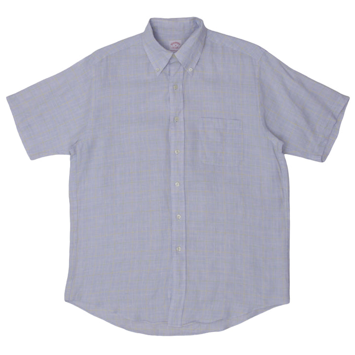 Mens Brooks Brothers Plaid All Irish Linen Shirt