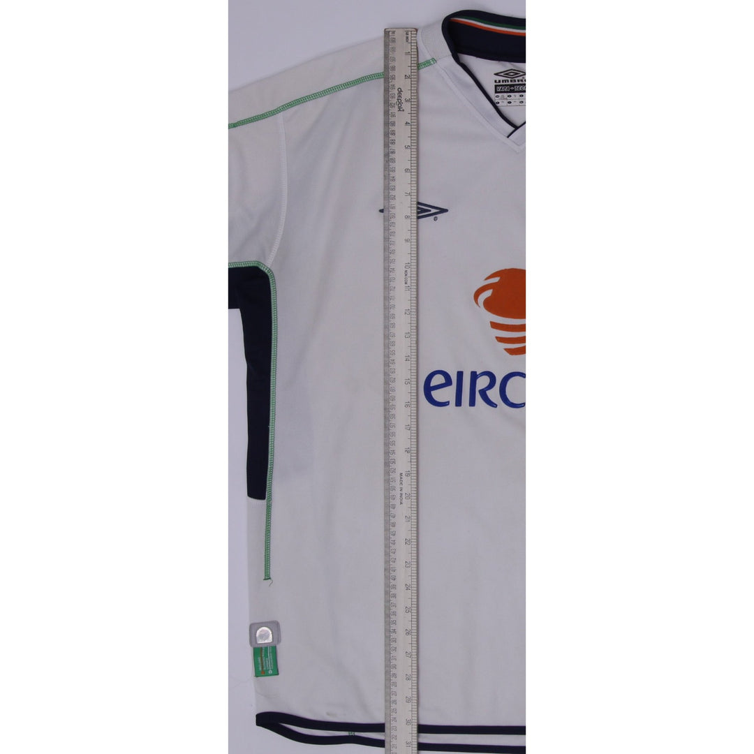 Vintage Mens Umbro Republic of Ireland 2002-04 Away Football Jersey White Eircom