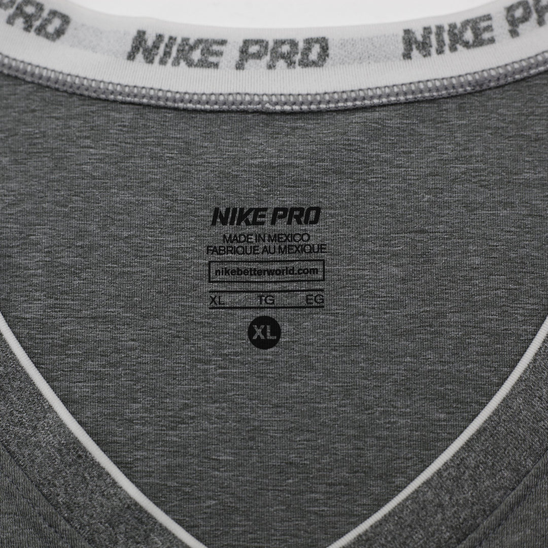 Ladies Nike Pro T-Shirt Gray Dri-FIT Athletic Wear Size XL