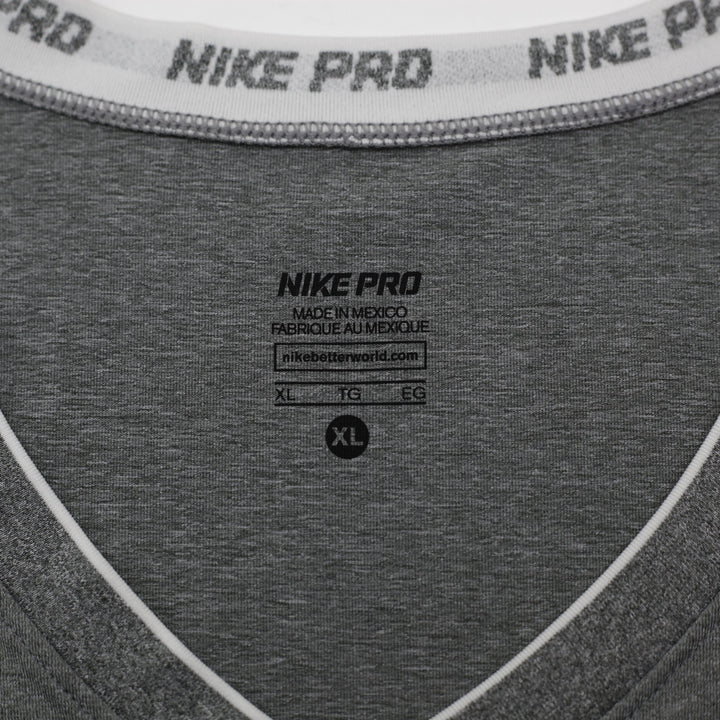 Ladies Nike Pro T-Shirt Gray Dri-FIT Athletic Wear Size XL